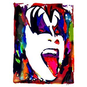 Gene Simmons Kiss Bass Guitar Hard Rock Music Poster Print Wall 18x24